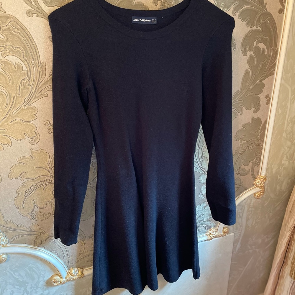 Zara knit soft black sweater dress